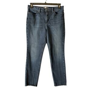 Lauren Conrad LC High Rise Skinny Ankle Women's Jeans Size 10 Dark Wash Raw Hem